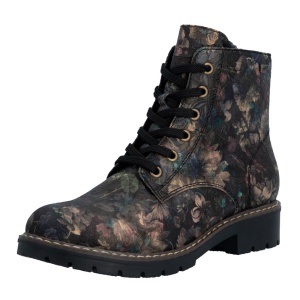 Ghete dama Rieker Y9103-90-Multicolor casual piele ecologica impermeabile imblanite cu toc multicolor
