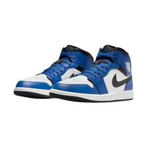 Pantofi barbati Air Jordan 1 Mid DQ8426-402-Albastru sport piele naturala cu talpa joasa albastru