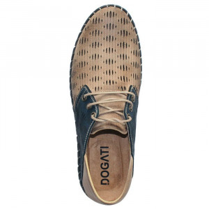 Pantofi barbati Dogati 106-08-53-Bej casual piele naturala perforati cu talpa joasa bej