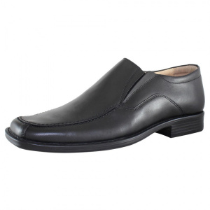 Pantofi barbati Nevalis 445-BE-Negru elegant piele naturala cu toc negru