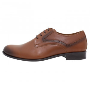 Pantofi barbati, Pieton, 023-S-Maro, elegant, piele naturala, cu toc, maro
