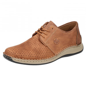 Pantofi barbati Rieker 05226-24-Maro casual piele naturala perforati cu talpa joasa maro