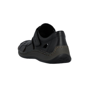 Pantofi barbati Rieker 05281-00-Negru casual piele naturala perforati cu talpa joasa negru