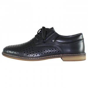 Pantofi barbati, Rieker, 13425-00-Negru, casual, piele naturala, perforati, cu toc, negru