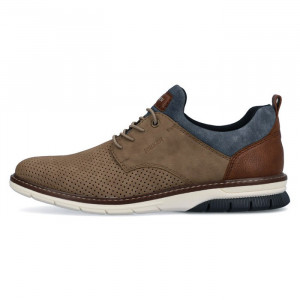 Pantofi barbati, Rieker, 14450-64-Bej, casual, piele ecologica, cu talpa joasa, bej