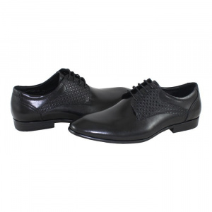 Pantofi barbati, Saccio, A582-11A-Negru, elegant, piele naturala, cu toc, negru