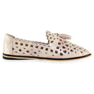 Pantofi dama Dogati 526-Bej casual piele naturala cu talpa joasa bej