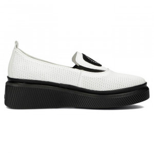 Pantofi dama Filippo DP4572-23-WH-Alb casual piele naturala cu platforma alb