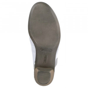 Pantofi dama Rieker 40983-80-Alb casual piele naturala cu toc alb