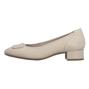 Pantofi dama, Rieker, 43453-62-Bej, casual, piele naturala, cu toc, bej