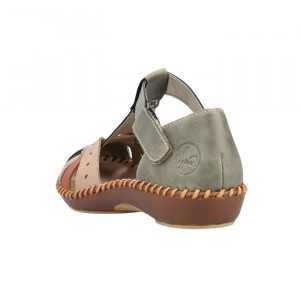Pantofi dama Rieker M1655-54-Verde casual piele ecologica cu talpa joasa verde