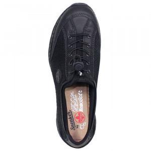 Pantofi dama Rieker N22M6-00-Negru casual piele ecologica cu talpa joasa negru