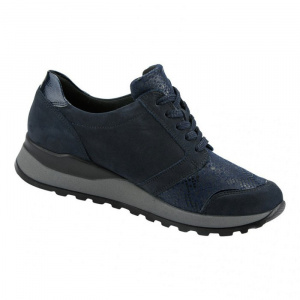 Pantofi dama Waldlaufer H64007-307-194-Hiroko-Albastru-Inchis sport piele naturala ortopedici cu talpa joasa albastru inchis