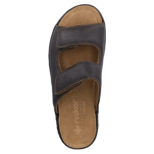 Papuci barbati Rieker 20390-24-Maro casual piele naturala cu talpa joasa maro