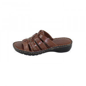 Papuci dama Carla Sellini 517DST980510CA-Kora-Lux-Maro casual piele naturala cu talpa joasa maro