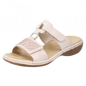 Papuci dama Rieker 65980-31-Roz casual piele ecologica cu talpa joasa roz