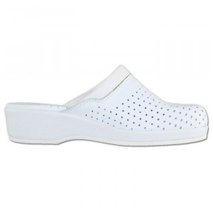 Saboti dama Scholl Clog-Back-Guard-F20002-1065-Alb profesionali piele naturala ortopedici cu platforma alb
