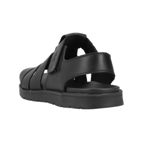 Sandale barbati Rieker 24262-00-Negru casual piele naturala cu talpa joasa negru