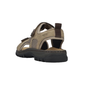 Sandale barbati Rieker 25055-64-Bej sport piele ecologica cu talpa joasa bej