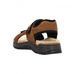 Sandale barbati Rieker 26955-24-Maro sport piele ecologica cu talpa groasa maro