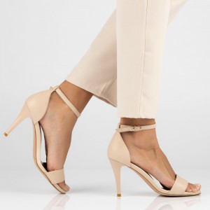 Sandale dama Filippo DS4430-23-BE-Bej elegant piele naturala cu toc bej