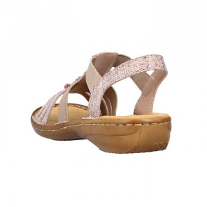 Sandale dama Rieker 60818-31-Roz casual sintetic cu talpa joasa roz