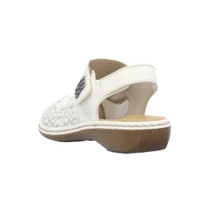 Sandale dama Rieker 65989-82-Alb casual piele ecologica cu talpa joasa alb