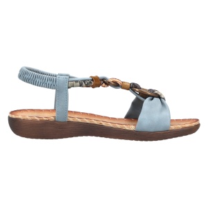 Sandale dama Rieker V7568-14-Albastru casual piele ecologica cu talpa joasa albastru