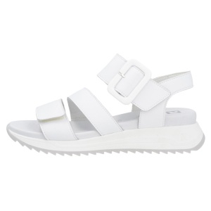 Sandale dama Rieker W2950-80-Alb casual piele naturala cu talpa groasa alb