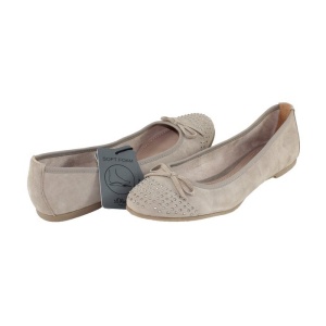 Balerini dama, s.Oliver, 5-22107-24-Bej, casual, piele intoarsa, cu talpa joasa, bej