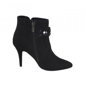 Botine dama Marco Tozzi 2-25329-27-001-Negru elegant textil cu toc negru