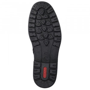 Cizme barbati Rieker 33180-00-Negru elegant piele naturala scurte cu toc negru