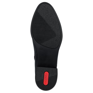 Cizme dama Rieker 74170-00-Negru casual piele ecologica scurte cu toc negru
