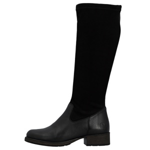 Cizme dama, Rieker, Z9551-00-Negru, casual, piele intoarsa, lungi, cu toc, negru
