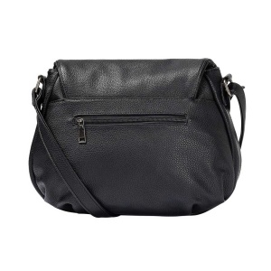 Geanta dama Rieker H1117-00-Negru de umar crossbody piele ecologica casual cu accesorii metalice negru