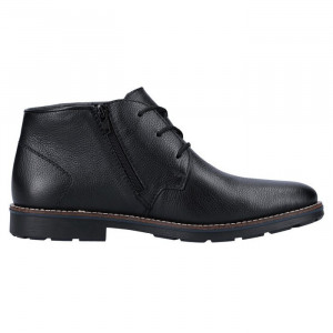 Ghete barbati Rieker 15311-00-Negru casual piele naturala imblanite cu toc negru