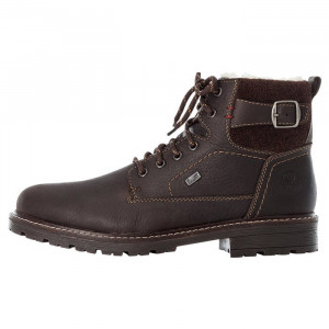 Ghete barbati, Rieker, 32029-25-Maro, casual, piele naturala, impermeabil, imblanite, cu toc, maro