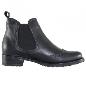 Ghete dama Elvis 432-4-Negru casual piele naturala cu toc negru
