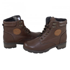 Ghete dama Nicolis 40025-Maro casual piele naturala imblanite cu toc maro