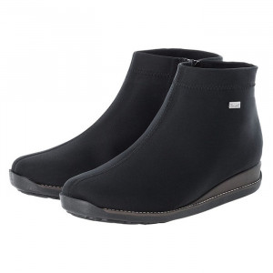 Ghete dama Rieker 98251-00-Negru casual tex impermeabil cu talpa joasa negru