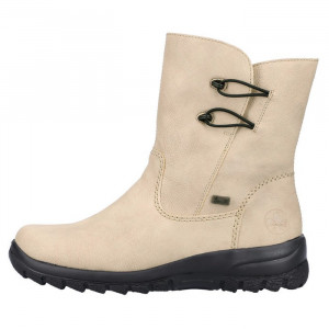 Ghete dama, Rieker, Z7172-62-Bej, casual, piele ecologica, impermeabil, imblanite, cu talpa joasa, bej