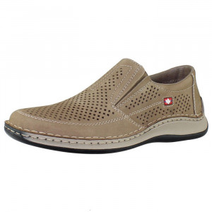 Pantofi barbati Rieker 05277-64-Bej casual piele naturala perforati cu talpa joasa bej