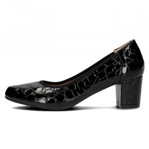 Pantofi dama Filippo DP4497-23-BK-Negru elegant piele ecologica cu toc negru