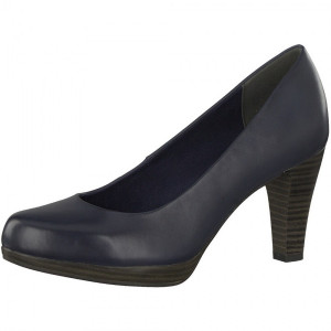 Pantofi dama Marco Tozzi 2-22408-20-892-Albastru-Inchis casual piele naturala cu toc albastru inchis