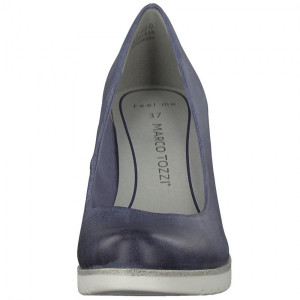 Pantofi dama Marco Tozzi 2-22435-20-822-Albastru casual piele ecologica cu toc albastru