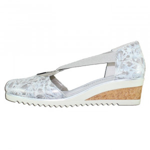 Pantofi dama Remonte D5502-42-Argintiu casual piele naturala cu platforma argintiu