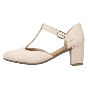 Pantofi dama, Rieker, 41087-31-Roz, elegant, piele ecologica, cu toc, roz