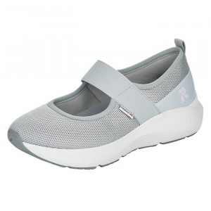 Pantofi dama Rieker 42102-40-Gri casual textil cu platforma gri
