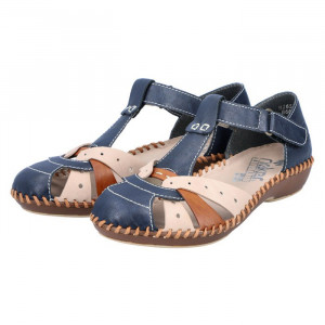 Pantofi dama Rieker M1655-14-Albastru-Inchis casual piele ecologica cu talpa joasa albastru inchis