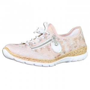 Pantofi dama Rieker N4263-30-Roz casual piele ecologica cu talpa joasa roz